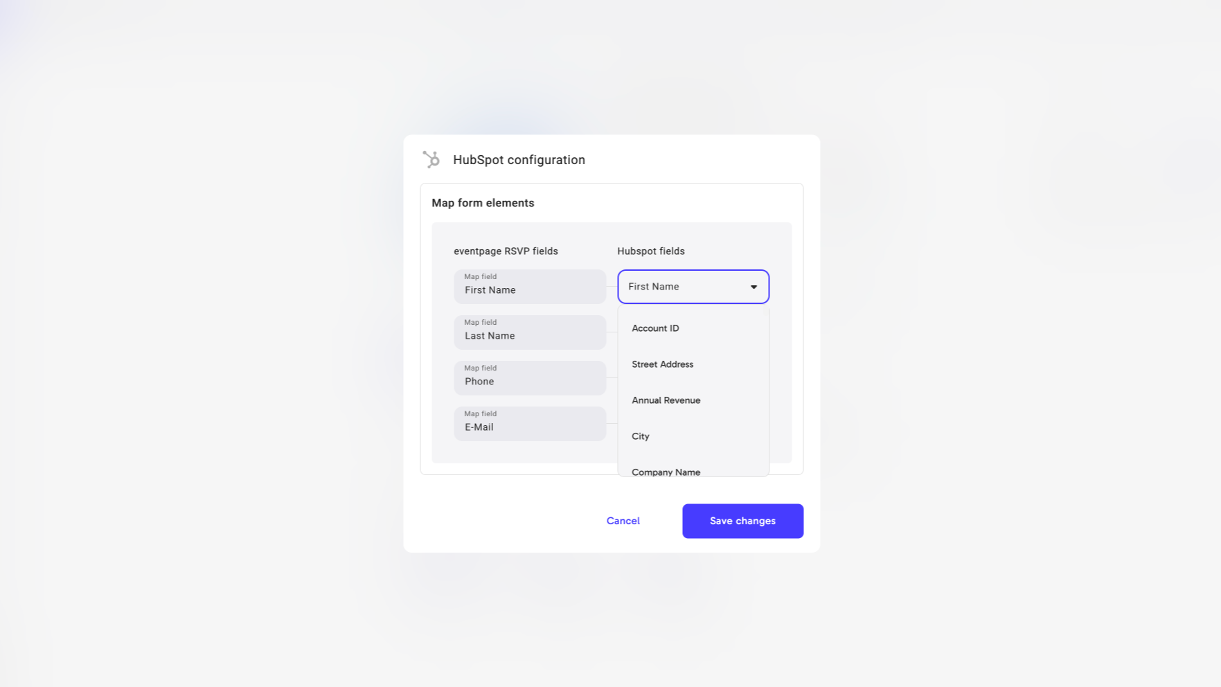 eventpage.ai Connect Hubspot
